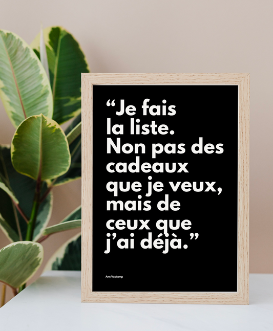Affiche - Je fais la liste (noir)